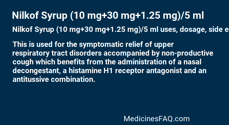 Nilkof Syrup (10 mg+30 mg+1.25 mg)/5 ml