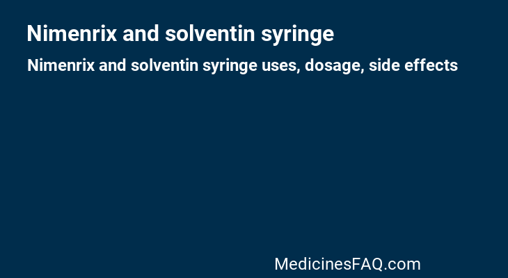 Nimenrix and solventin syringe