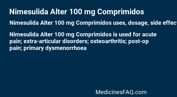 Nimesulida Alter 100 mg Comprimidos