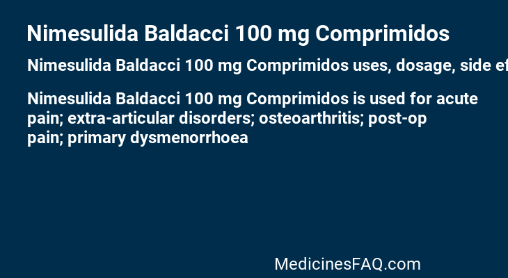 Nimesulida Baldacci 100 mg Comprimidos