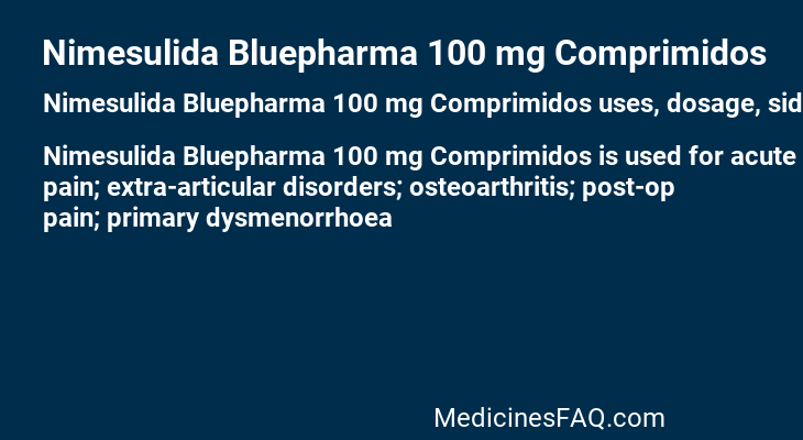 Nimesulida Bluepharma 100 mg Comprimidos