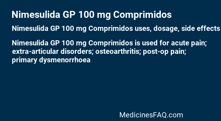 Nimesulida GP 100 mg Comprimidos