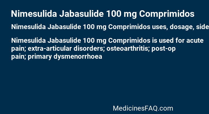 Nimesulida Jabasulide 100 mg Comprimidos