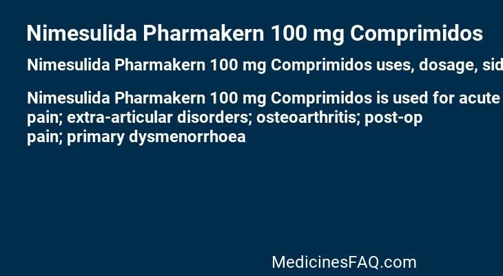 Nimesulida Pharmakern 100 mg Comprimidos