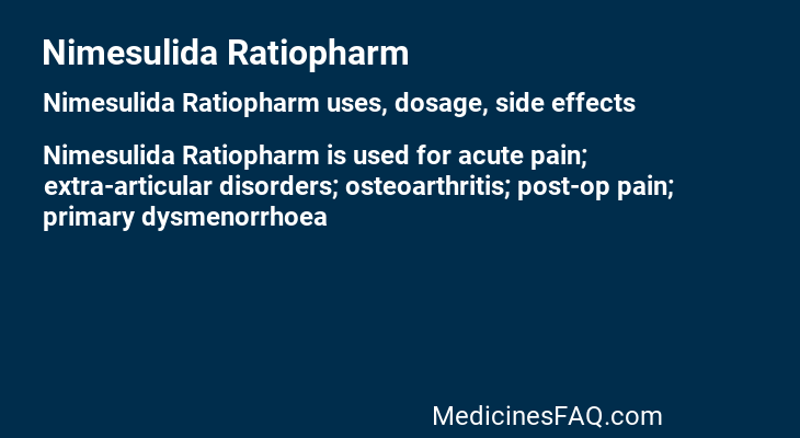 Nimesulida Ratiopharm