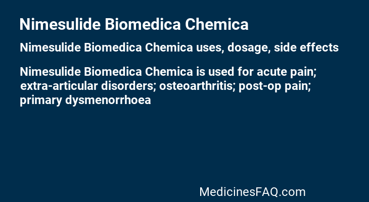 Nimesulide Biomedica Chemica