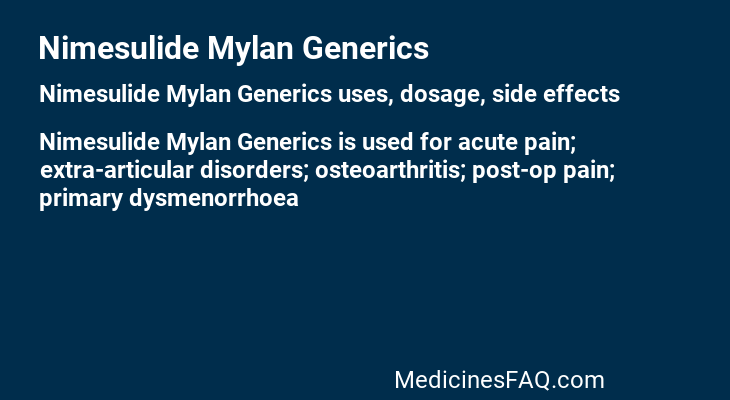 Nimesulide Mylan Generics