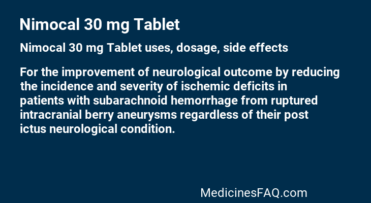 Nimocal 30 mg Tablet