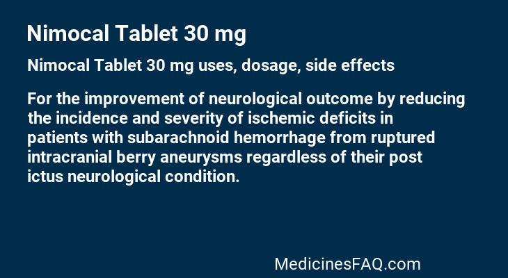 Nimocal Tablet 30 mg