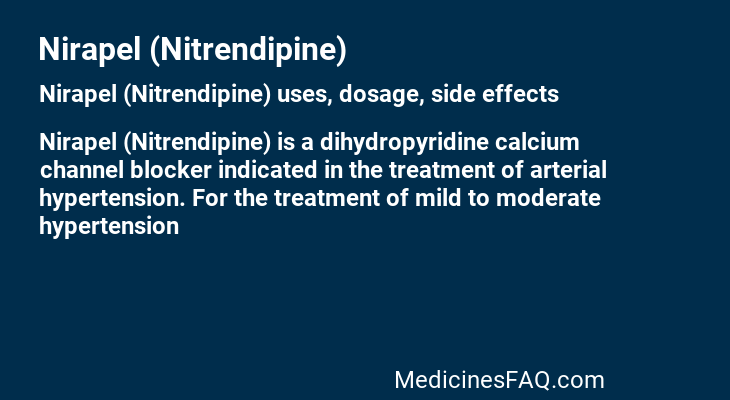 Nirapel (Nitrendipine)