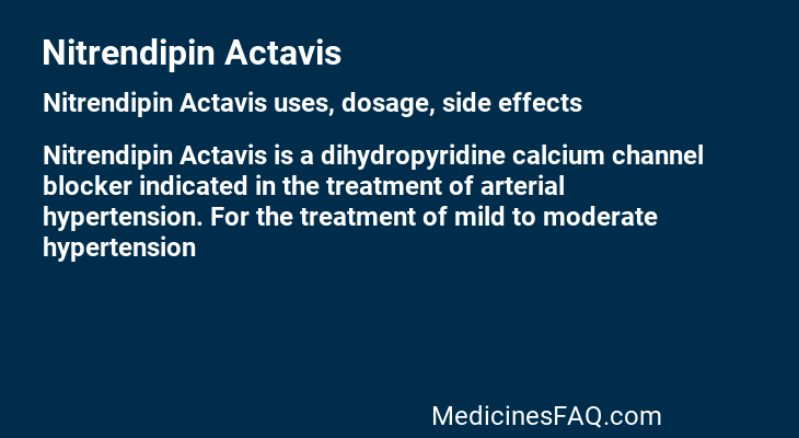 Nitrendipin Actavis