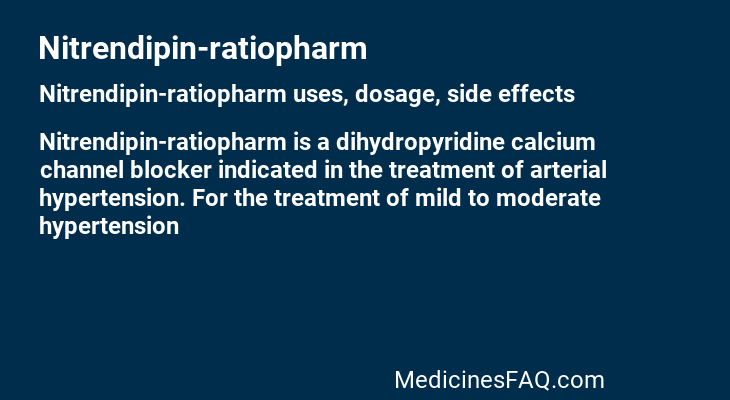 Nitrendipin-ratiopharm