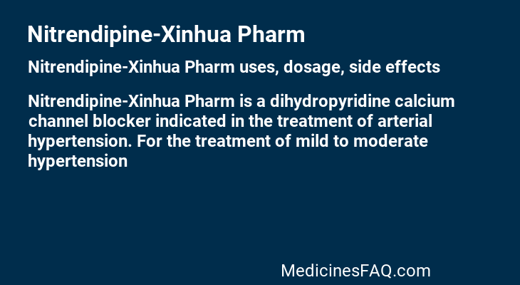 Nitrendipine-Xinhua Pharm