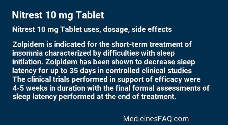 Nitrest 10 mg Tablet