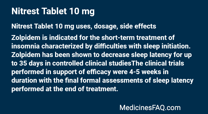 Nitrest Tablet 10 mg