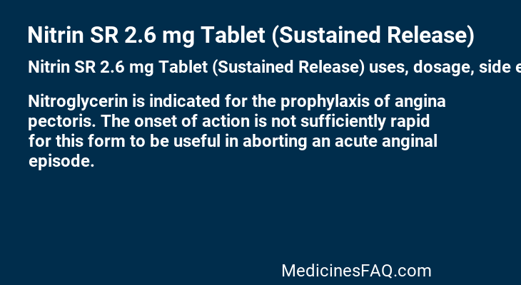 Nitrin SR 2.6 mg Tablet (Sustained Release)