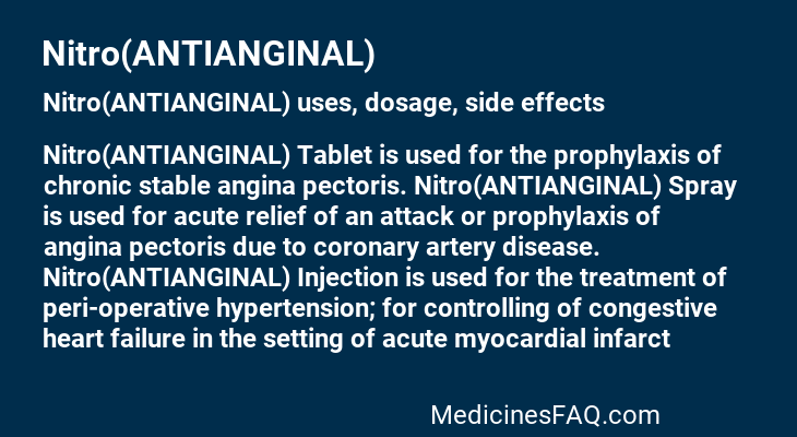 Nitro(ANTIANGINAL)