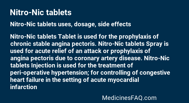 Nitro-Nic tablets