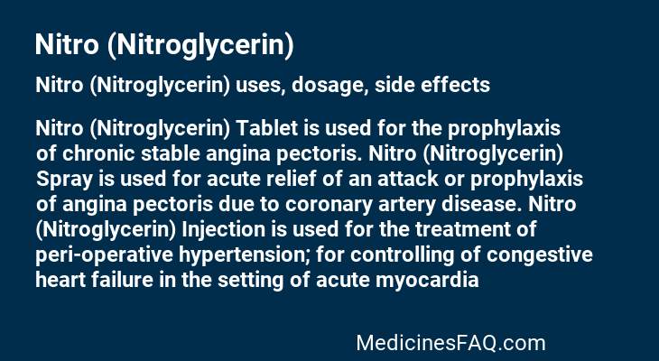 Nitro (Nitroglycerin)