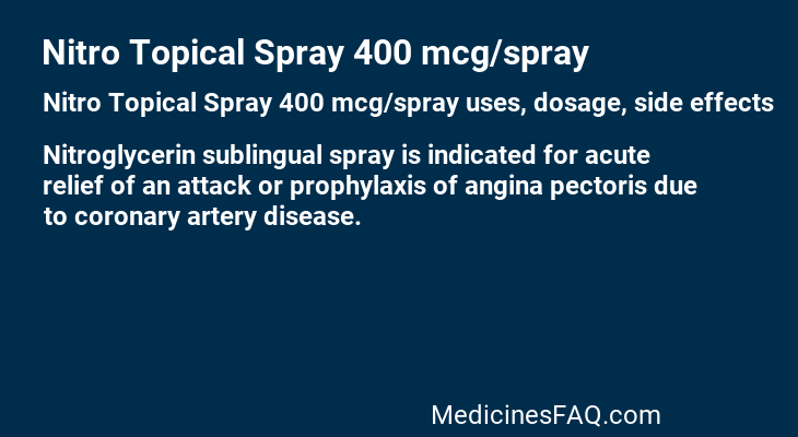 Nitro Topical Spray 400 mcg/spray