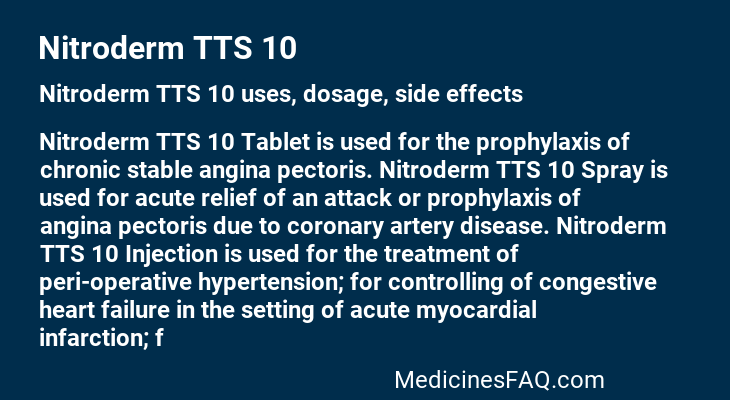 Nitroderm TTS 10