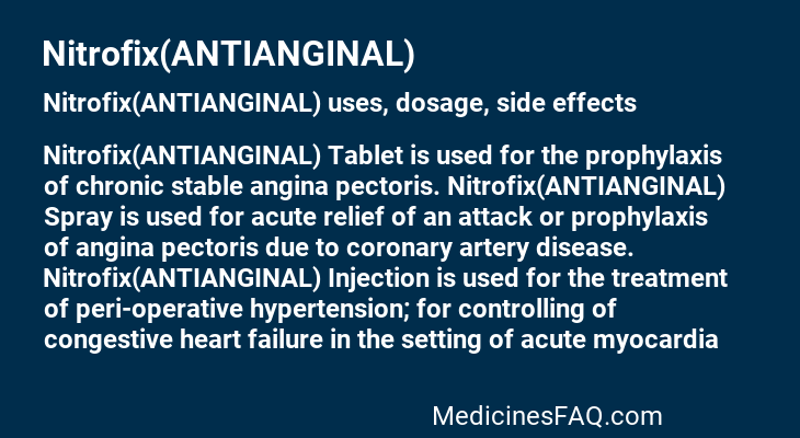 Nitrofix(ANTIANGINAL)