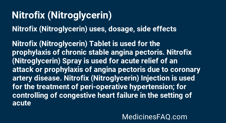 Nitrofix (Nitroglycerin)