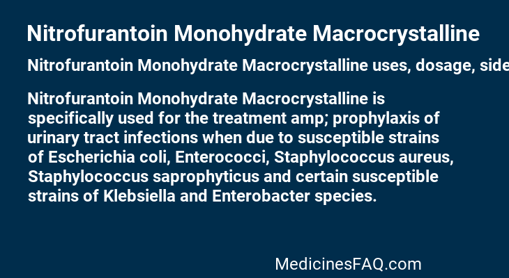 Nitrofurantoin Monohydrate Macrocrystalline