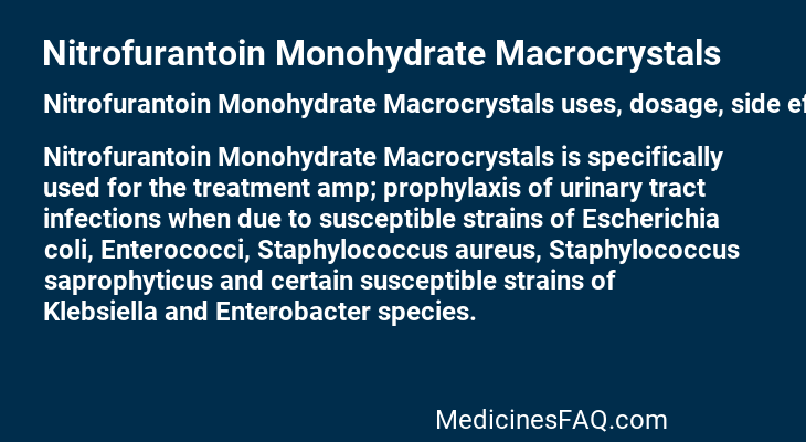 Nitrofurantoin Monohydrate Macrocrystals