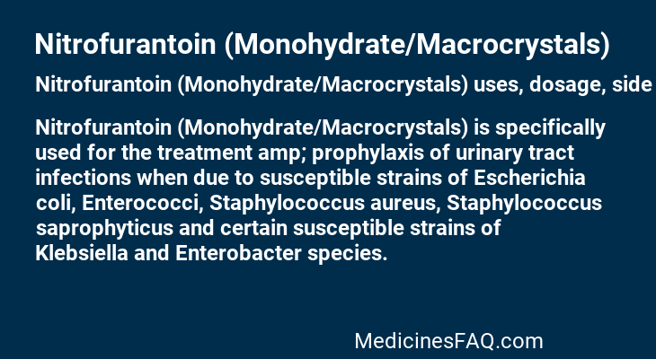 Nitrofurantoin (Monohydrate/Macrocrystals)