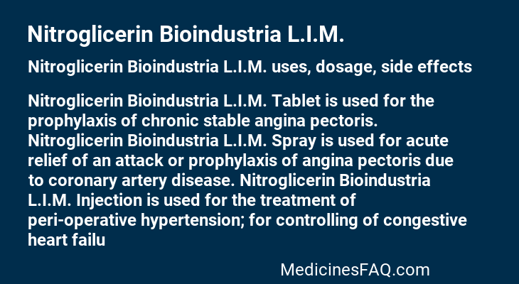 Nitroglicerin Bioindustria L.I.M.