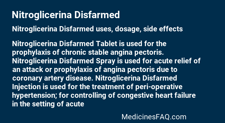 Nitroglicerina Disfarmed