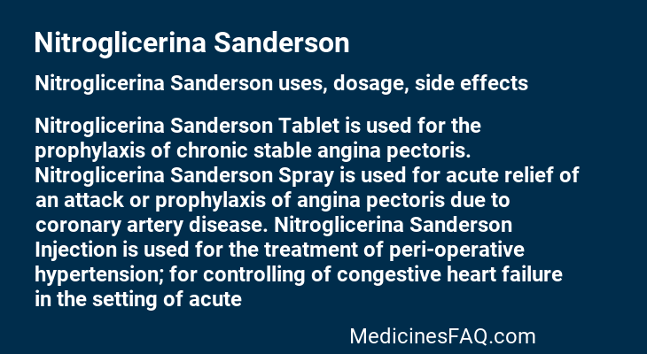 Nitroglicerina Sanderson