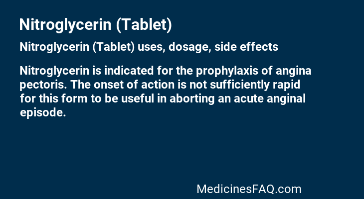 Nitroglycerin (Tablet)