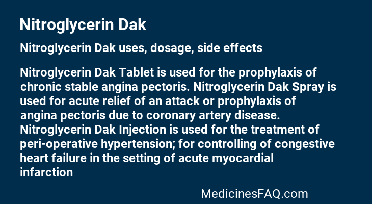 Nitroglycerin Dak