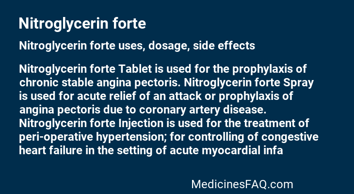 Nitroglycerin forte