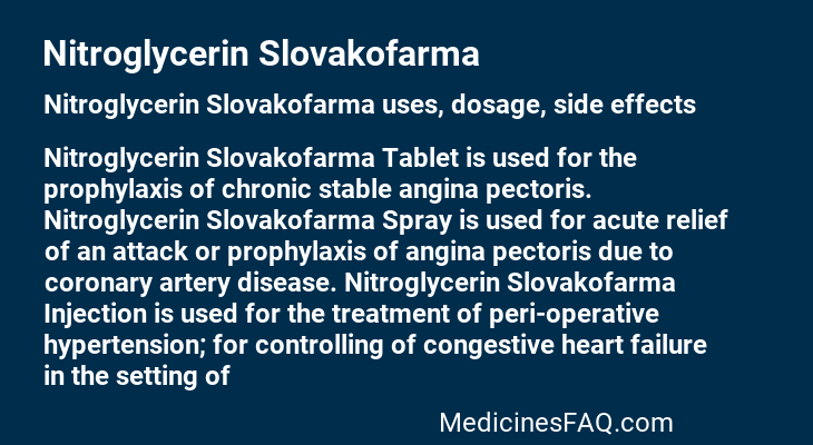Nitroglycerin Slovakofarma