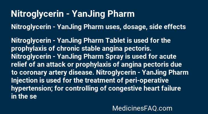 Nitroglycerin - YanJing Pharm