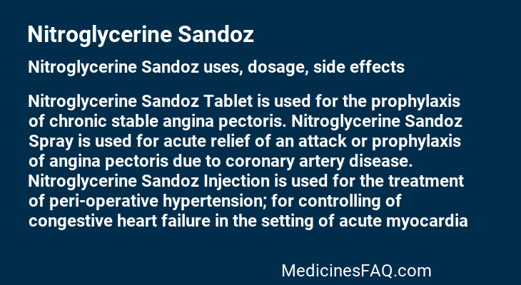 Nitroglycerine Sandoz