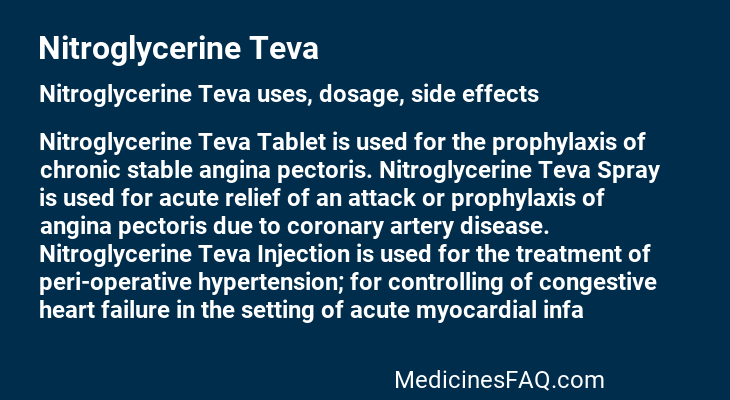 Nitroglycerine Teva