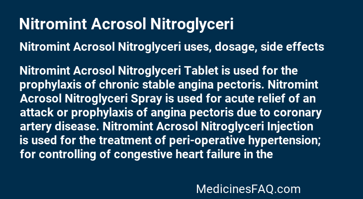 Nitromint Acrosol Nitroglyceri