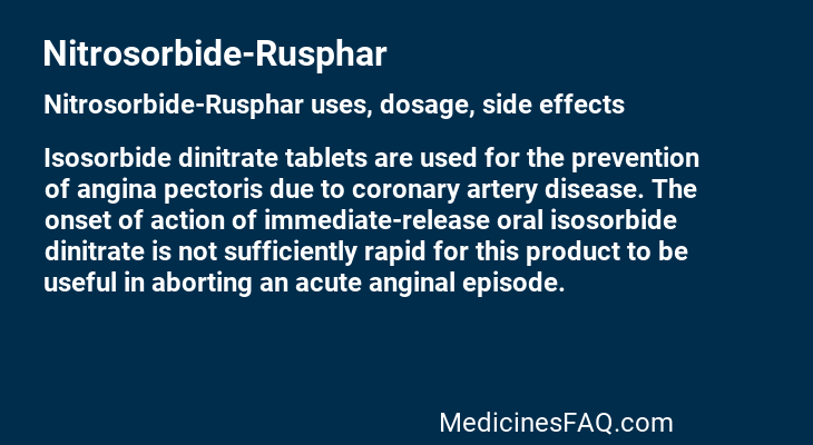 Nitrosorbide-Rusphar