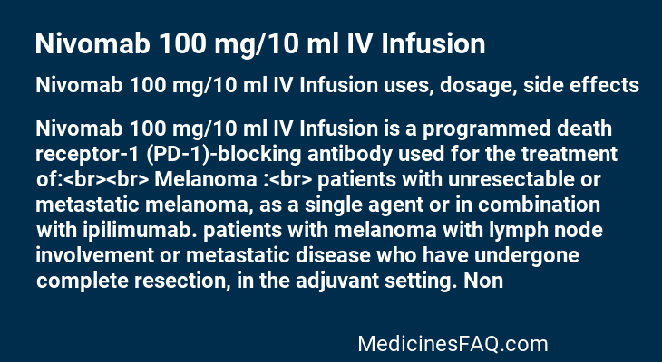 Nivomab 100 mg/10 ml IV Infusion