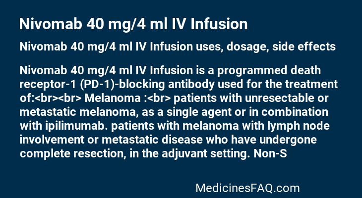 Nivomab 40 mg/4 ml IV Infusion