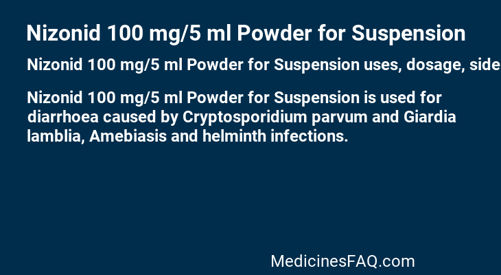 Nizonid 100 mg/5 ml Powder for Suspension