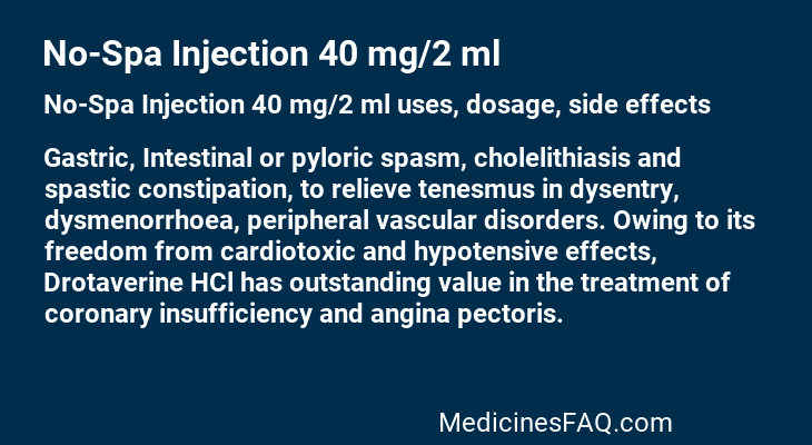 No-Spa Injection 40 mg/2 ml