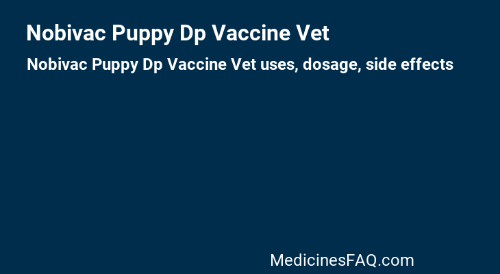 Nobivac Puppy Dp Vaccine Vet