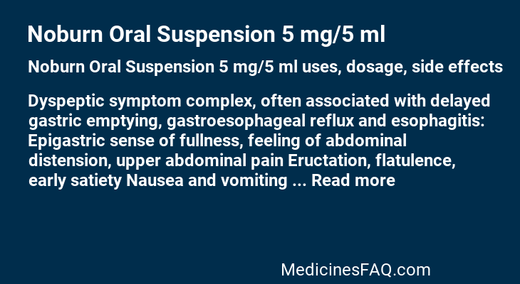 Noburn Oral Suspension 5 mg/5 ml