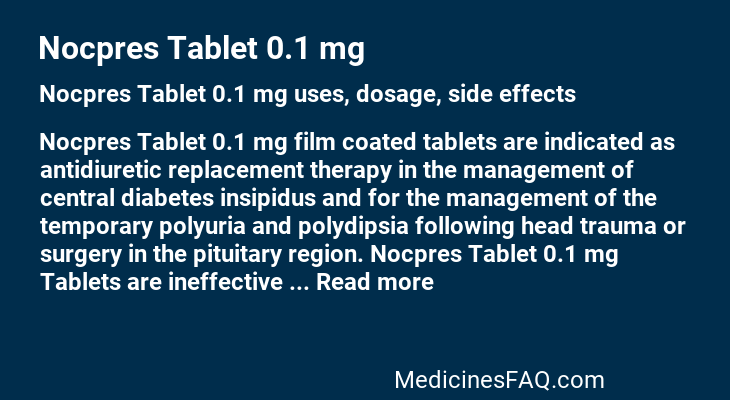 Nocpres Tablet 0.1 mg