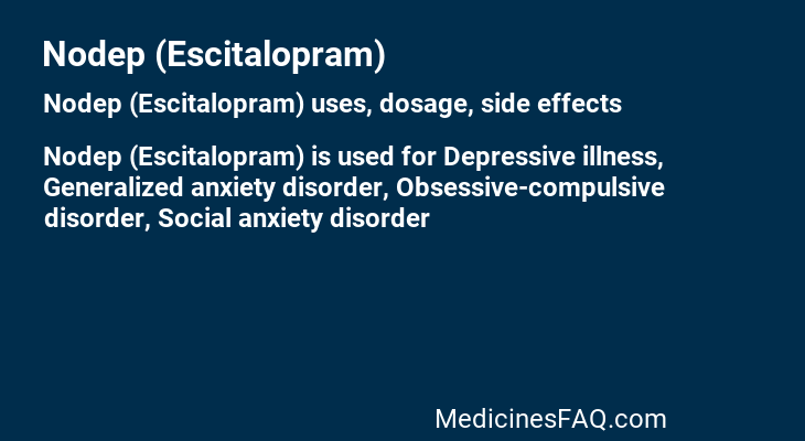 Nodep (Escitalopram)